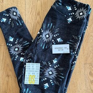 LuLaRoe OS Grey Aztec Leggings